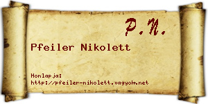 Pfeiler Nikolett névjegykártya